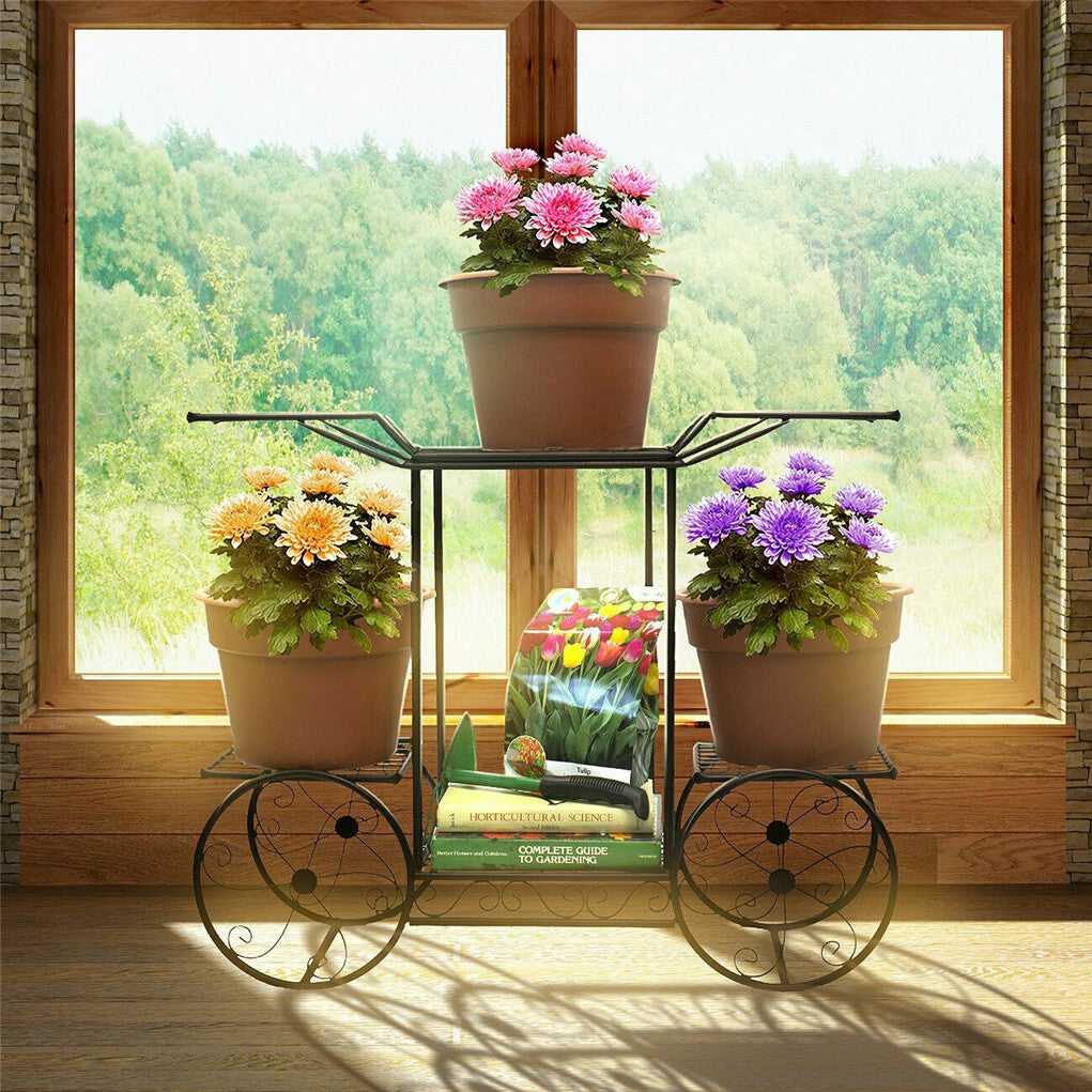 6 Tiers Garden Cart Stand & Flower Pot Plant Holder Display Rack Parisian Style - Image 3