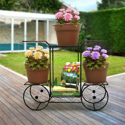 6 Tiers Garden Cart Stand & Flower Pot Plant Holder Display Rack Parisian Style - Image 4