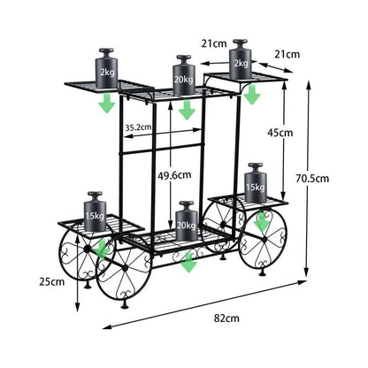 6 Tiers Garden Cart Stand & Flower Pot Plant Holder Display Rack Parisian Style - Image 8
