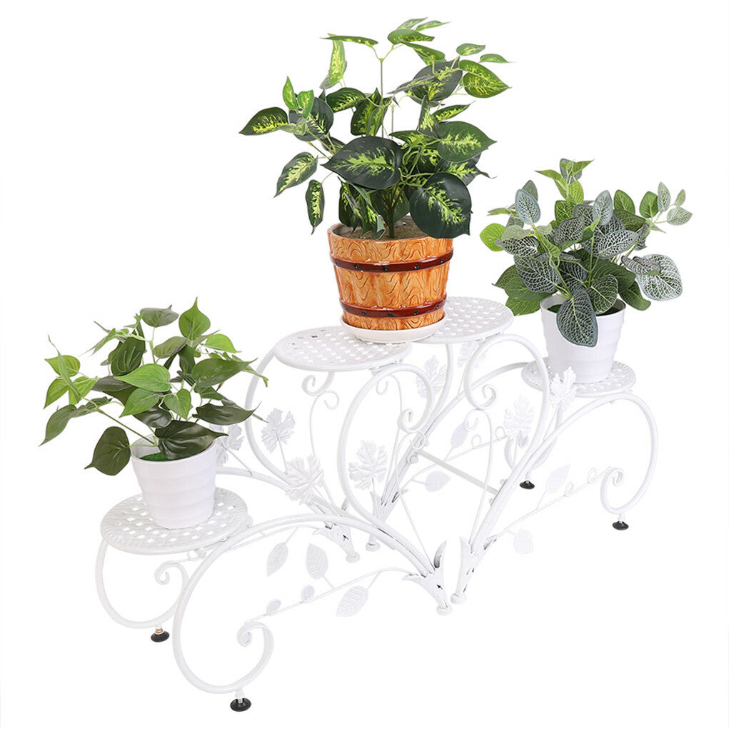 Outdoor Indoor Metal Flower Pots Planter Plant Stands Garden Shelf Racks - Image 2