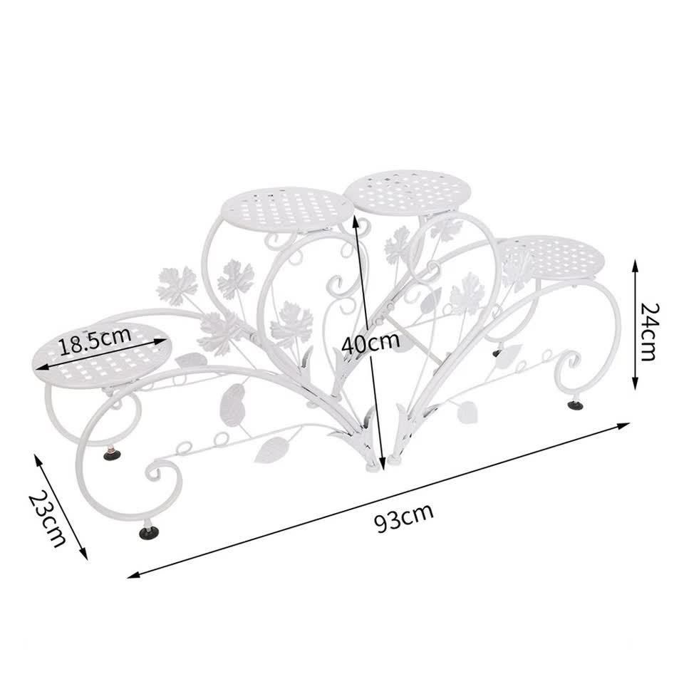 Outdoor Indoor Metal Flower Pots Planter Plant Stands Garden Shelf Racks - Image 6