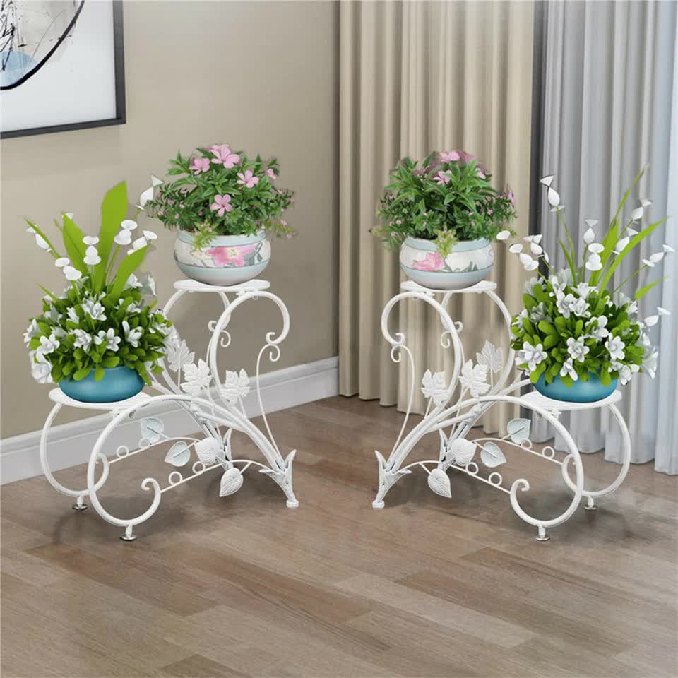 Outdoor Indoor Metal Flower Pots Planter Plant Stands Garden Shelf Racks - Image 7