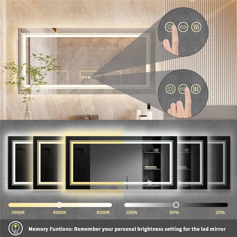 LED Bathroom Mirror with Anti-Fog & Adjustable Lighting - Image 6