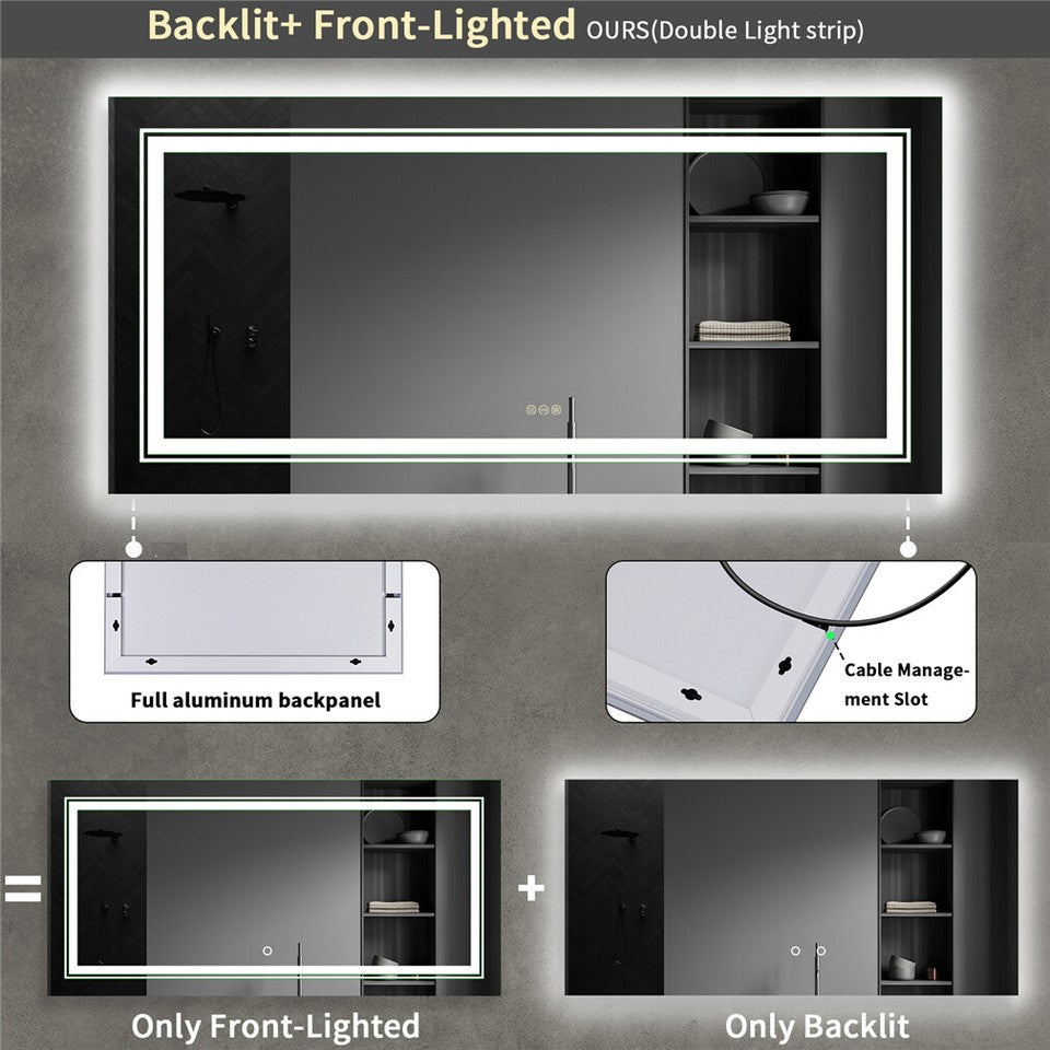 LED Bathroom Mirror with Anti-Fog & Adjustable Lighting - Image 8