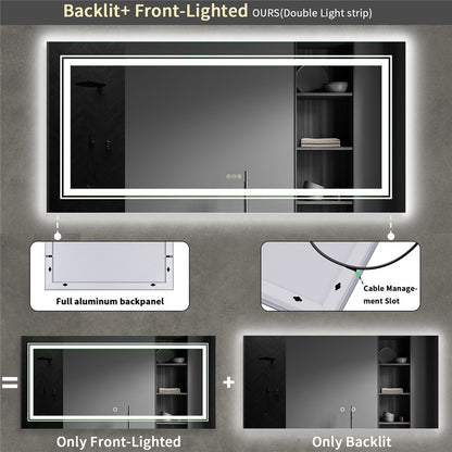 LED Bathroom Mirror with Anti-Fog & Adjustable Lighting - Image 8