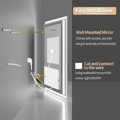 LED Anti-Fog Wall-Mounted Bathroom Mirror - Image 8