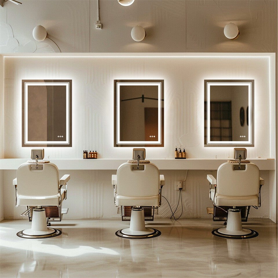 900*700MM Dimmable LED Bathroom Mirror Antifog Wall Mounted Vanity Makeup Mirror - Image 8