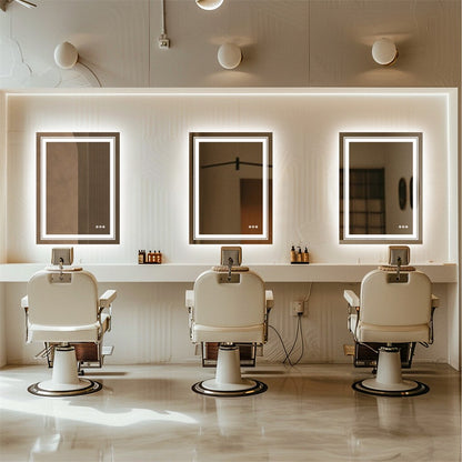 900*700MM Dimmable LED Bathroom Mirror Antifog Wall Mounted Vanity Makeup Mirror - Image 8