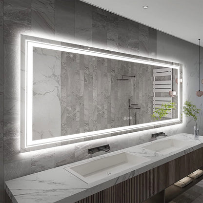 1.83M Oversize Dual Light Bathroom Mirror Super Anti-Fog Makeup Dressing Mirror - Image 2