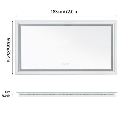 1.83M Oversize Dual Light Bathroom Mirror Super Anti-Fog Makeup Dressing Mirror - Image 3