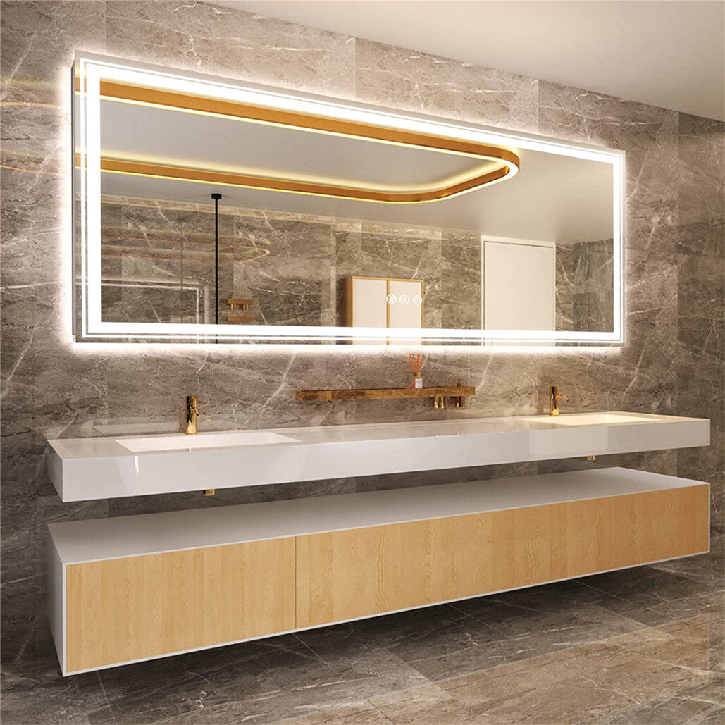 1.83M Oversize Dual Light Bathroom Mirror Super Anti-Fog Makeup Dressing Mirror - Image 4