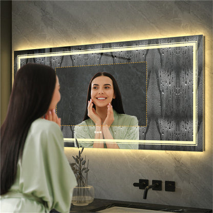 1.83M Oversize Dual Light Bathroom Mirror Super Anti-Fog Makeup Dressing Mirror - Image 6