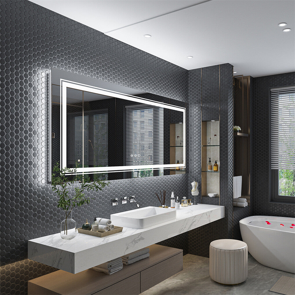 Fin 1200X800Mm Led Front Backlit Bathroom Mirror Fogless Anti-Aging Premium Hd Glass - Image 3