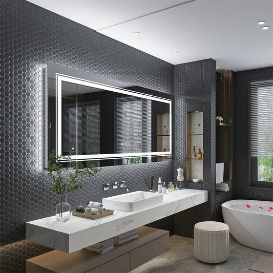 Fin 1200X800Mm Led Front Backlit Bathroom Mirror Fogless Anti-Aging Premium Hd Glass - Image 3