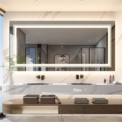 Anti-Fog LED Bathroom Mirror with 2-Way Mount 1000*600mm/Double LED - Image 3