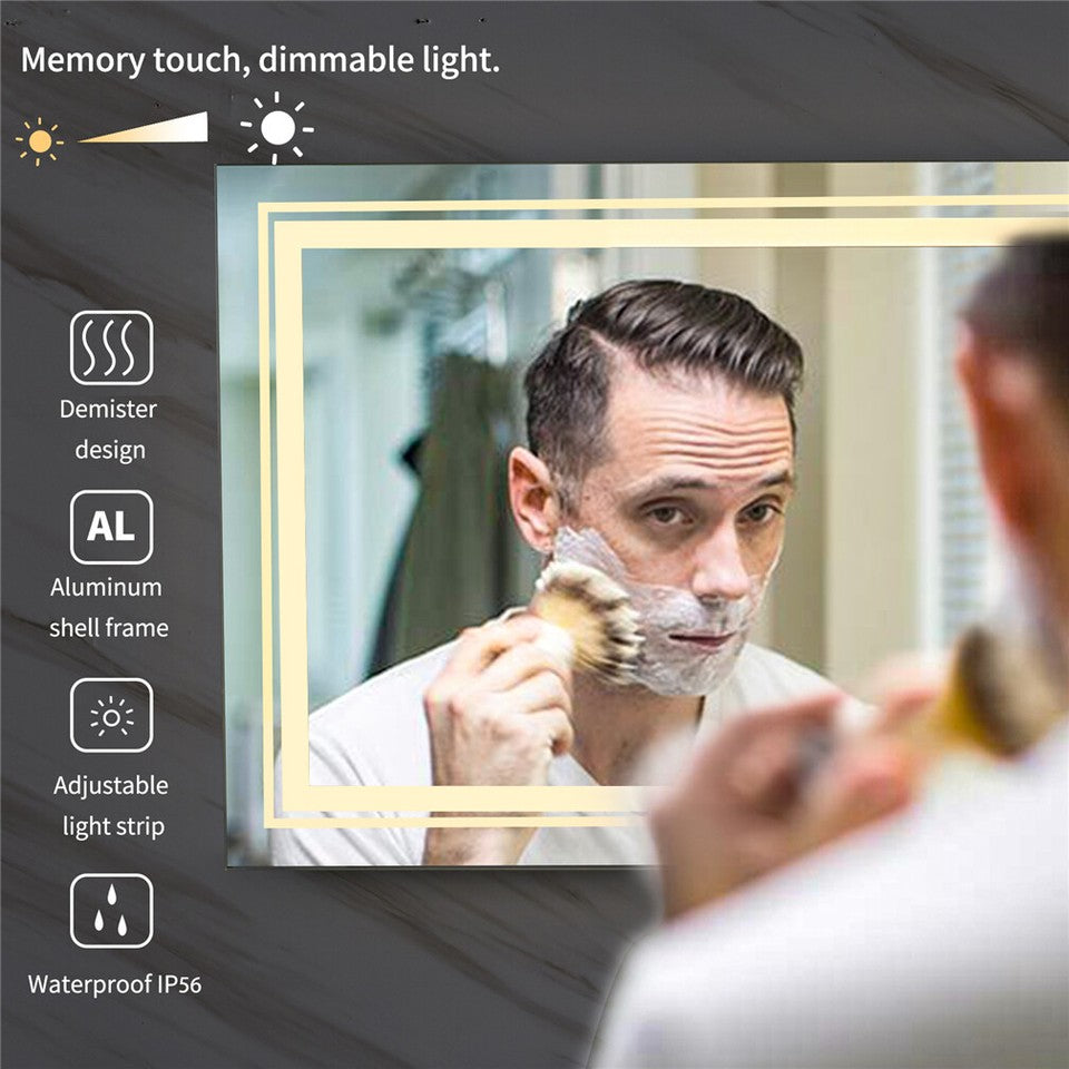 Anti-Fog LED Bathroom Mirror with 2-Way Mount 1000*600mm/Double LED - Image 9