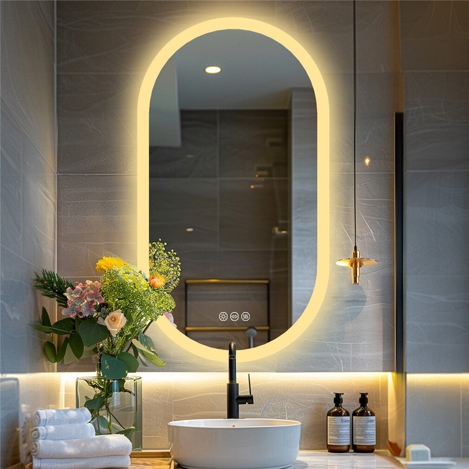 Premium Oval LED Anti-Fog Bathroom Mirror(120x60cm) - Image 6