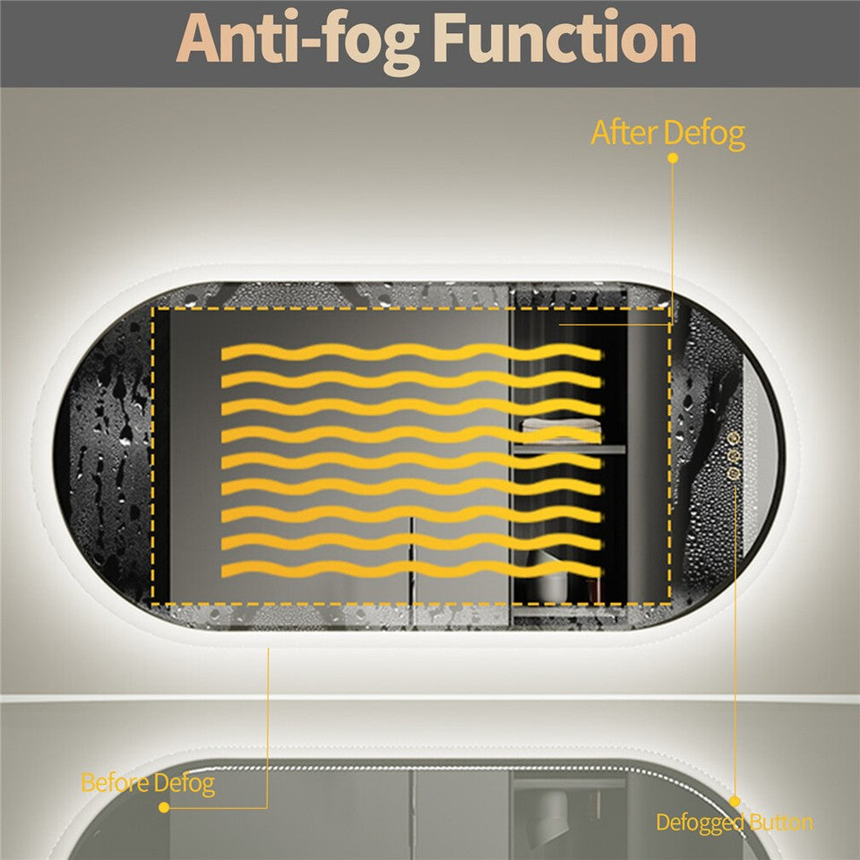 Premium Oval LED Anti-Fog Bathroom Mirror(120x60cm) - Image 8