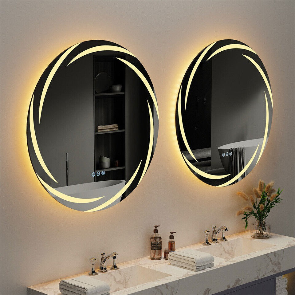 Round LED Anti-Fog Backlit Bathroom Mirror(60x60cm) - Image 3