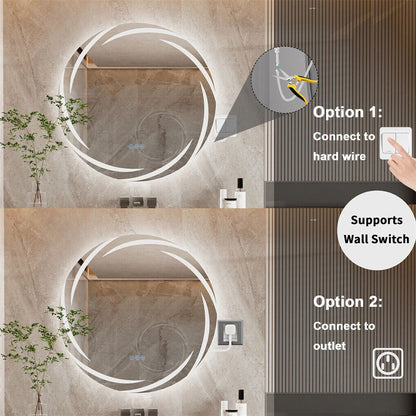 Round LED Anti-Fog Backlit Bathroom Mirror(60x60cm) - Image 5