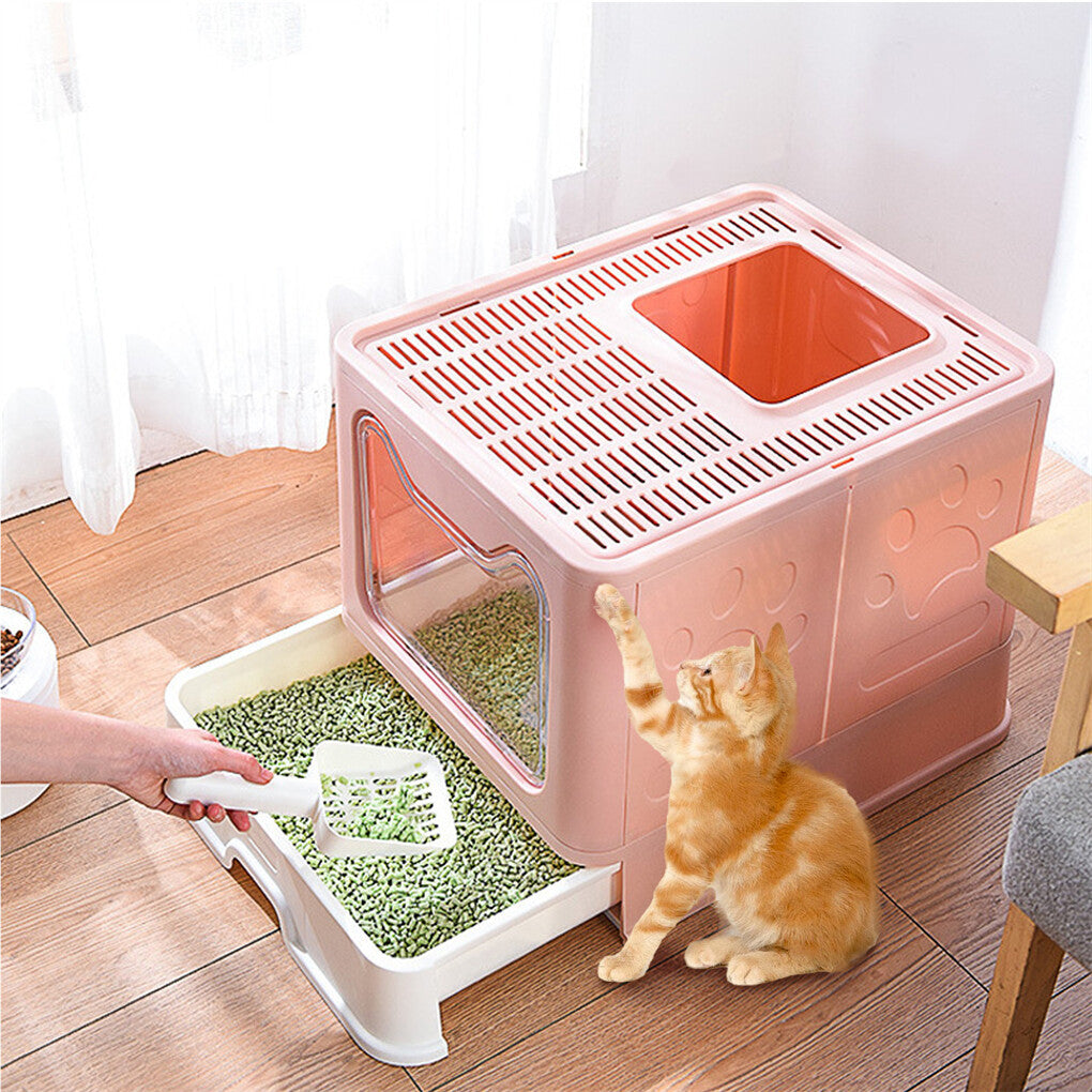 Xxl Large Cat Litter Box Self-Cleaning No Smell Pet Toilet Box With Tray & Scoop - Image 2