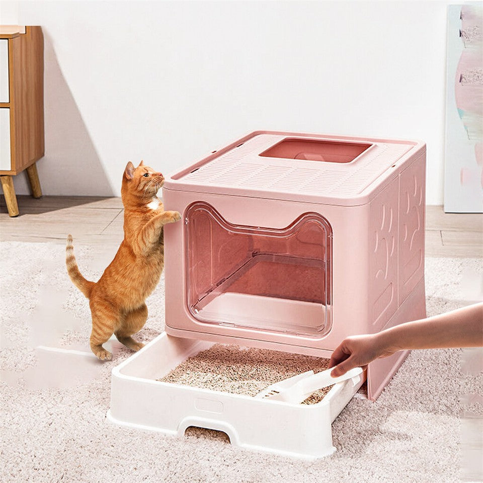 Xxl Large Cat Litter Box Self-Cleaning No Smell Pet Toilet Box With Tray & Scoop - Image 3