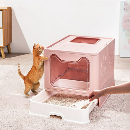Xxl Large Cat Litter Box Self-Cleaning No Smell Pet Toilet Box With Tray & Scoop - Image 3