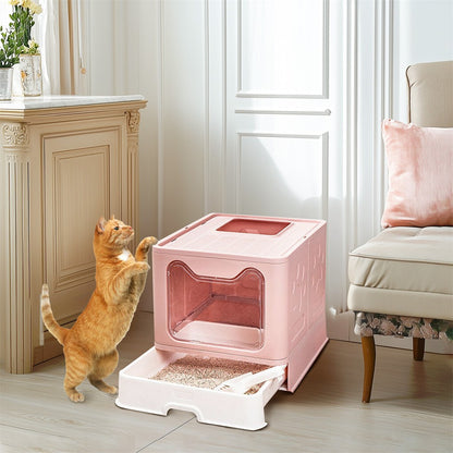 Xxl Large Cat Litter Box Self-Cleaning No Smell Pet Toilet Box With Tray & Scoop - Image 4