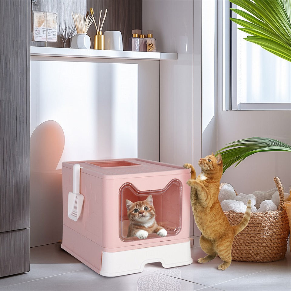 Xxl Large Cat Litter Box Self-Cleaning No Smell Pet Toilet Box With Tray & Scoop - Image 5