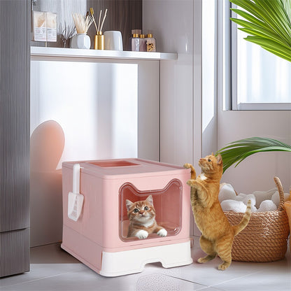 Xxl Large Cat Litter Box Self-Cleaning No Smell Pet Toilet Box With Tray & Scoop - Image 5