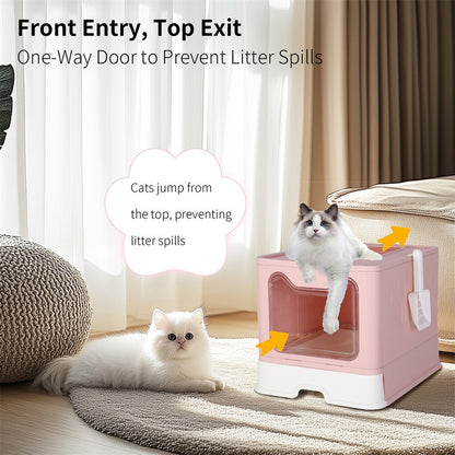 Xxl Large Cat Litter Box Self-Cleaning No Smell Pet Toilet Box With Tray & Scoop - Image 8