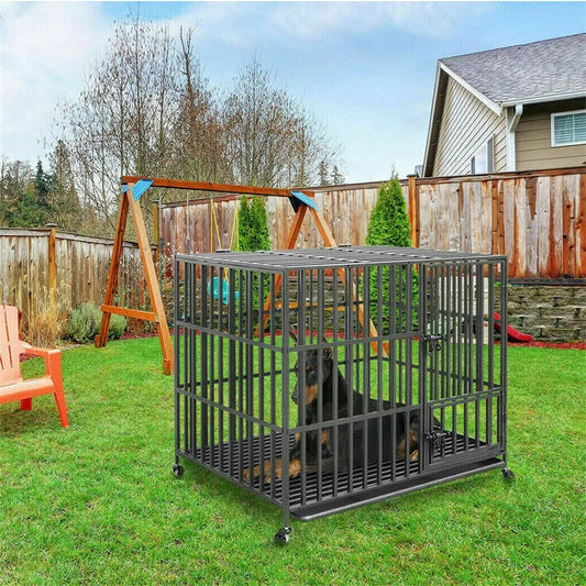 Heavy Duty Dog Cage with Lock & Bottom Tray - Image 5