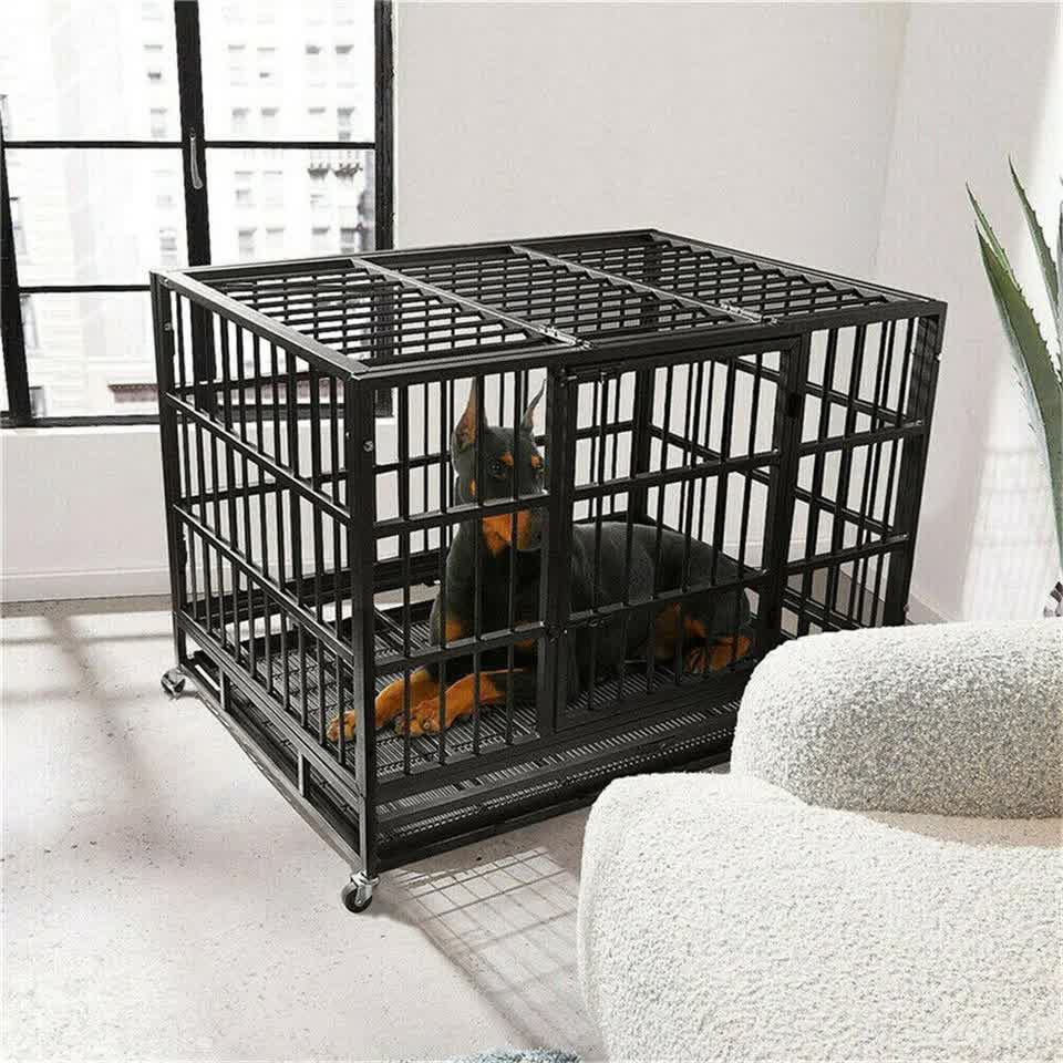 Heavy Duty Dog Cage with Lock & Bottom Tray XXL - Image 3