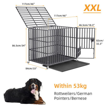 Heavy Duty Dog Cage with Lock & Bottom Tray XXL - Image 9