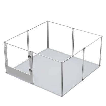 81cm Highest Acrylic Dog Whelping Pen Box Safe Aluminum Frame Pet Playpen w/ Mat