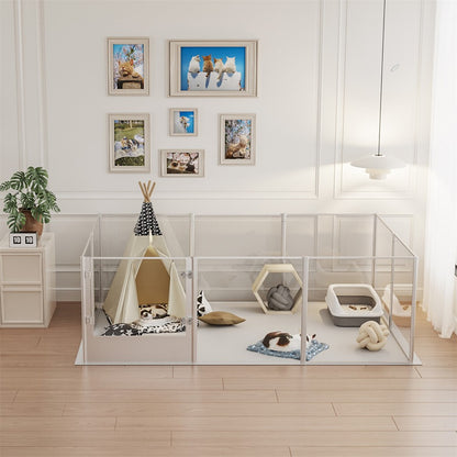 10-Piece Large Thicken Acrylic Dog Playpen Puppy Birth Fence with Waterproof Mat - Image 4