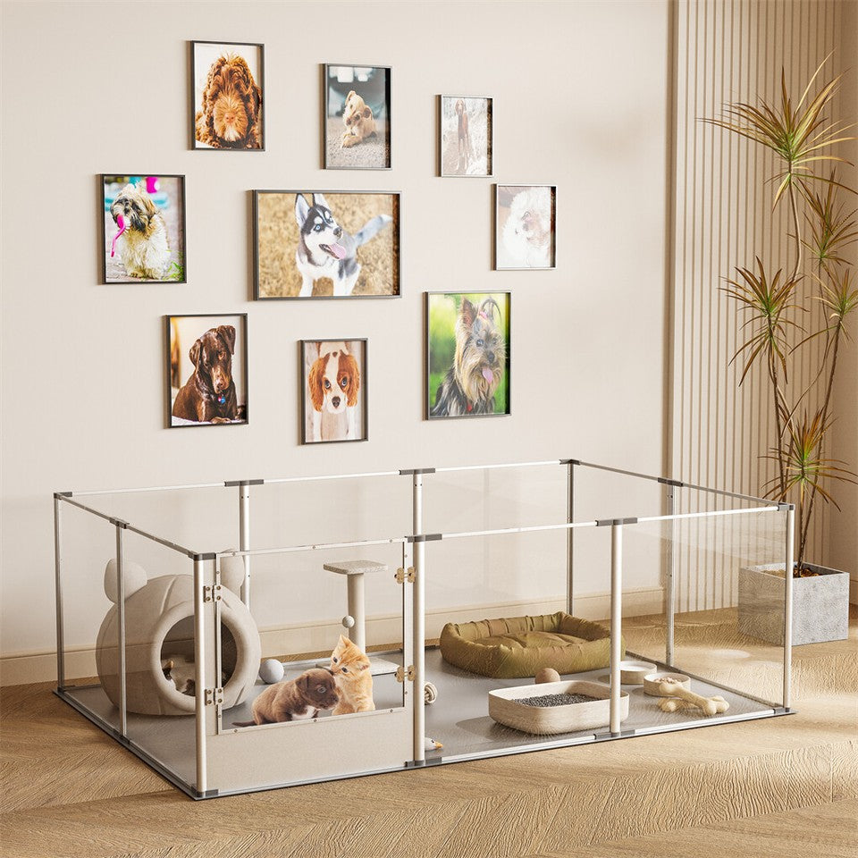 10-Piece Large Thicken Acrylic Dog Playpen Puppy Birth Fence with Waterproof Mat - Image 5