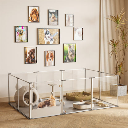 10-Piece Large Thicken Acrylic Dog Playpen Puppy Birth Fence with Waterproof Mat - Image 5