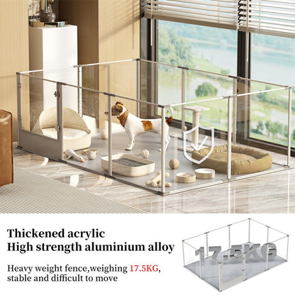 10-Piece Large Thicken Acrylic Dog Playpen Puppy Birth Fence with Waterproof Mat - Image 9