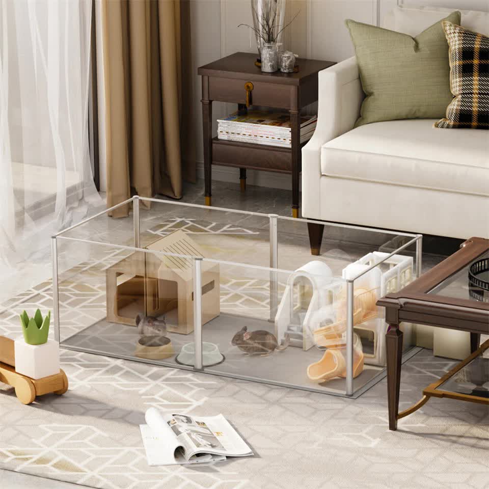Large Acrylic Dog Playpen Fence Clear Pet Fertility Cage Fence Enclosure Playgroup - Image 2