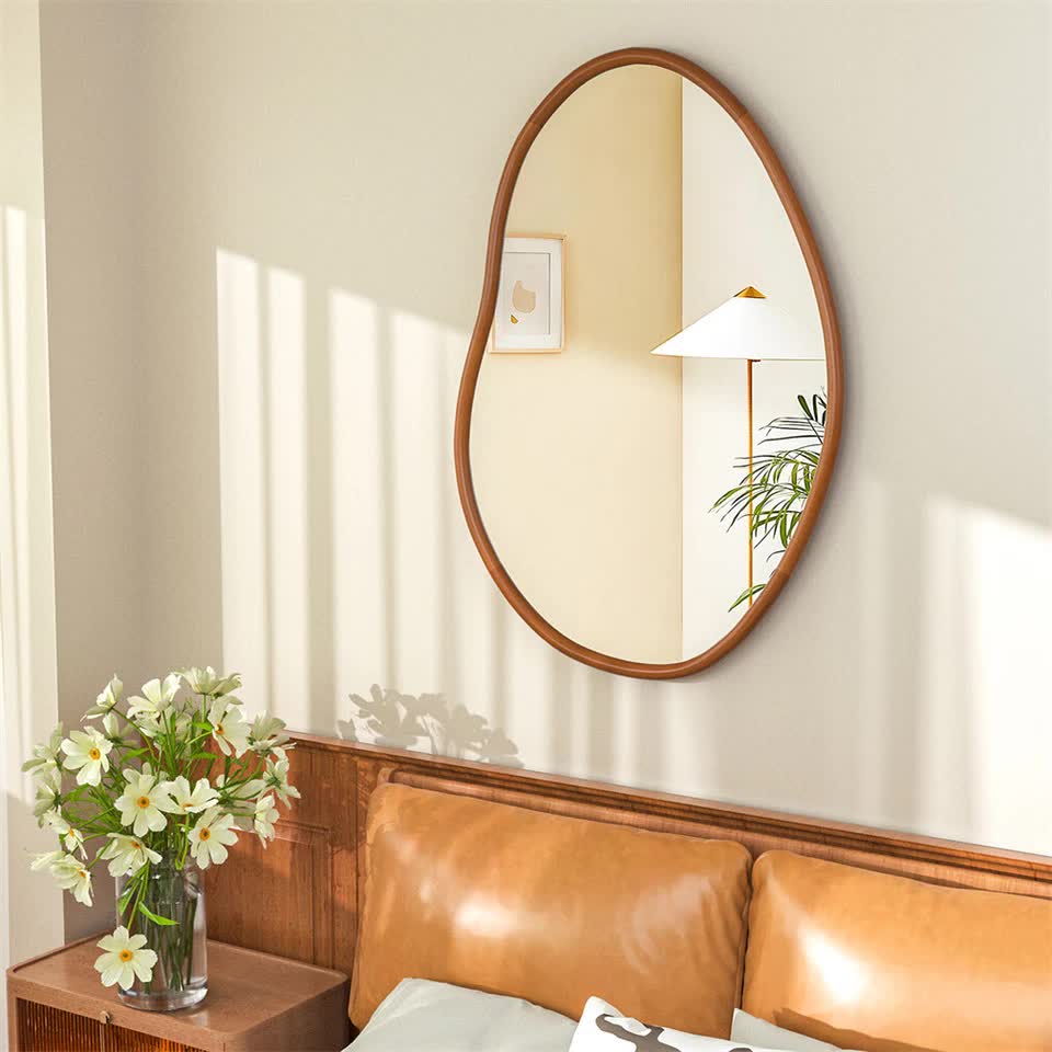 Large Wooden Frame Wall Mirror - Entryway & Hall Decor - Image 5