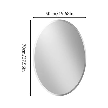 Beveled Edge Oval Wall Mirror, Frameless Decorative Glass Mirror for Bathroom, Living Room, Entryway, Hallway - 50x70cm - Image 2