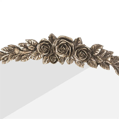 Elegant Rose - Designed Baroque Brass Arched Mirror Size Large - Image 5