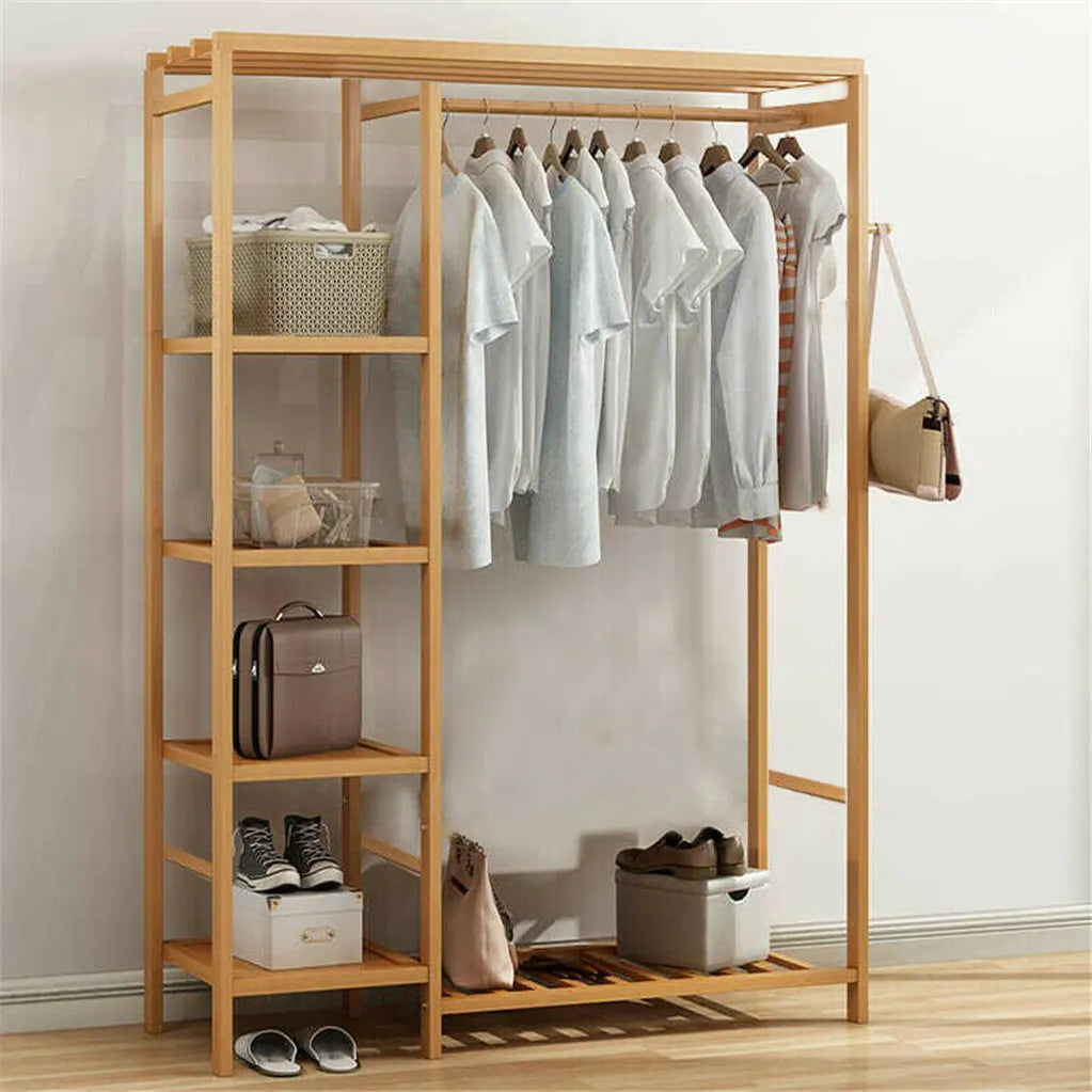 Open Wardrobe Clothes Rail Rack Hanging Garment Heavy Duty Organizer Coat Shelf - Image 2