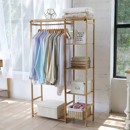 Open Wardrobe Clothes Rail Rack Hanging Garment Heavy Duty Organizer Coat Shelf - Image 4