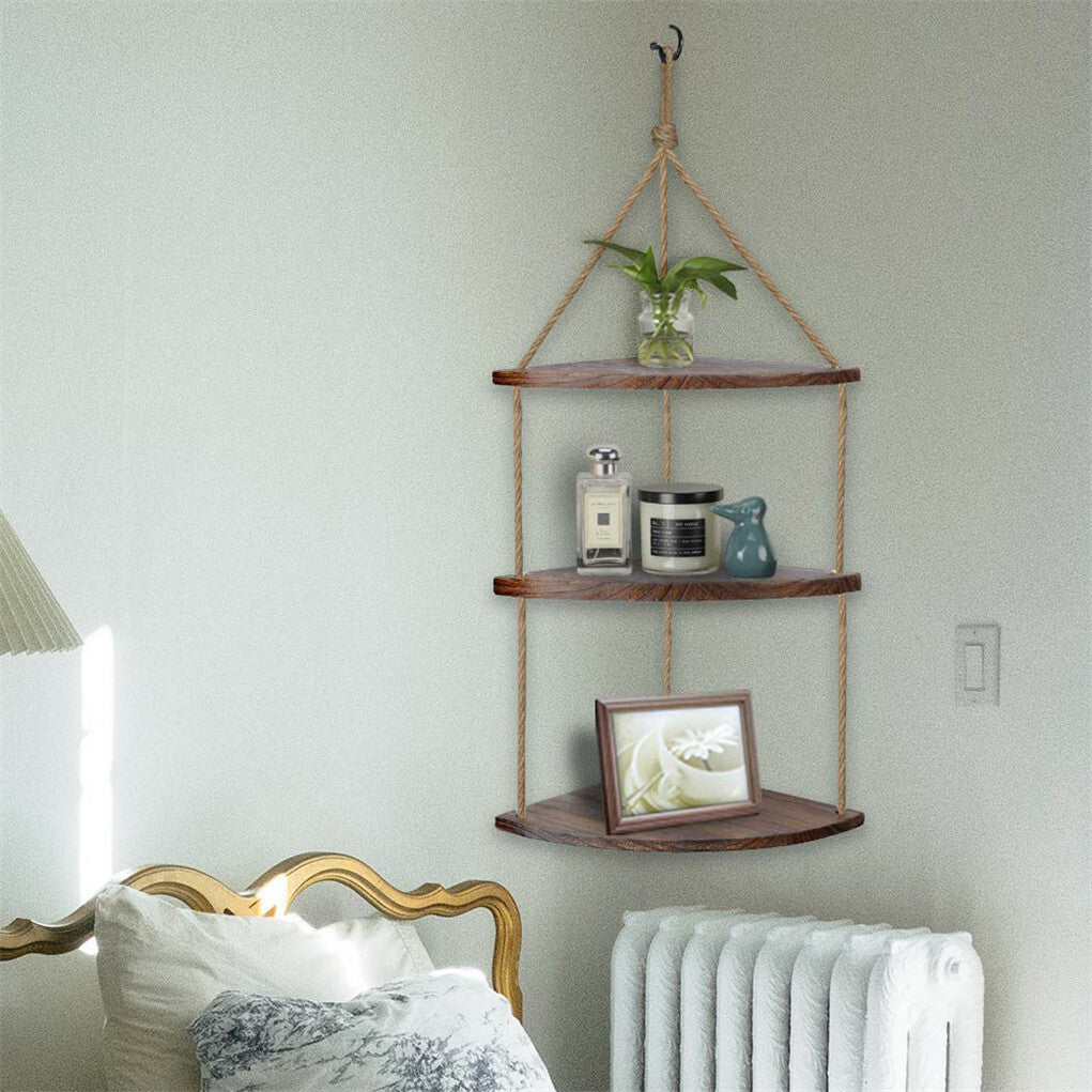 Bohemian Hanging Shelf Organizer 3 Tier Storage Rack - Image 2