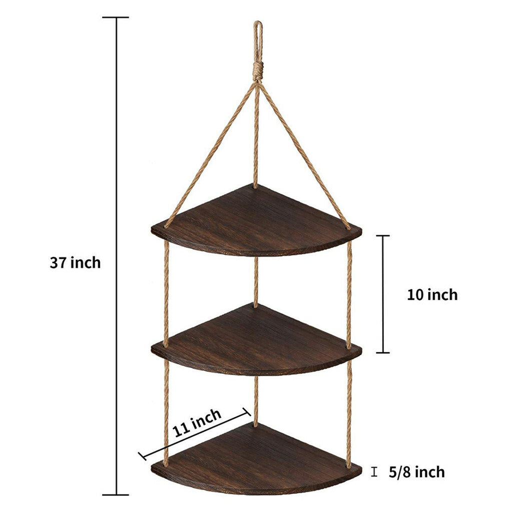 Bohemian Hanging Shelf Organizer 3 Tier Storage Rack - Image 5