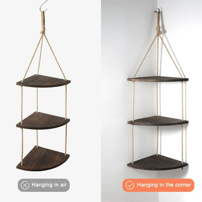 Bohemian Hanging Shelf Organizer 3 Tier Storage Rack - Image 7