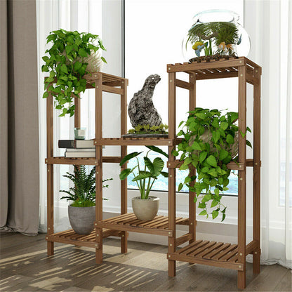 Detachable Diy Wood Plant Stand Pots Organizer Rack Multifunctional Shelf Decor - Image 5