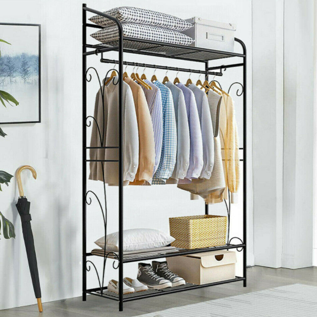 Extra Large Metal Clothes Rail Storage Dress Hanging Garment Rack Portable Stand - Image 3